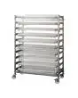Edelstahlwagen für Spieße und Roste - N. 10 ripiani cm L 118 x P 50 x 163 h - für Mod. Planetari