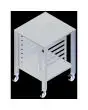 FIXER TISCH - Cod. EKTRS 423 - fixer Tisch in AISI 430 mit Rollen und Universal-Backblechhalter - Fassungsvermögen: 6 GN 2/3 Backbleche oder 6 Roste: 42,5 x 34 cm - für Modelle: EKF 423, EKF 443 und EKF 523 in allen Ausführungen - Abmessungen in cm (B x T