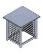 UNTERGESTELL + BLECHHALTER: 84 x 77 x H 85 cm