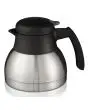 VAKUUMKANNE AUS EDELSTAHL - FASSUNGSVERMÖGEN von 0,9 Litern - DOPPELWANDIG, DREHBARER DECKEL UND BEVERAGE-ABGABEKNOPF INBEGRIFFEN - SCHWARZE FARBE - ABMESSUNGEN cm B ø 15 x 12,5 + 2 h