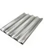 Perforiertes Aluminiumblech wellig 4/11 Kanäle mit teflonbeschichteter Querstrebe 60x40 cm - Stärke 10/10 - Geeignet für Baguettes