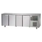 KÜHLTISCH AUS EDELSTAHL AISI 304 - Mod. UG04M60 - UMLUFTKÜHLUNG - 4 TÜREN - TEMPERATUR 0°/+10°C - Abmessungen in cm (B x T x H): 236 x 60 x 85/92 -CE-Kennzeichnung
