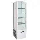 GLASTÜRKÜHLSCHRANK (VERTIKALE AUSRICHTUNG) - 4 SEITEN DOPPELGLAS - Mod. G-LSC280 - UMLUFTKÜHLUNG - NUTZVOLUMEN: 280 LITER - TEMPERATUR: +2°/+8°C - Abmessungen in cm (B x T x H): 51,5 X 48,5 X 203,5 - EG-NORM