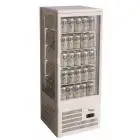 KÜHLVITRINE FÜR GETRÄNKE - TISCHMODELL - SEITENELEMENTE UND TÜR AUS GLAS - Mod. G-TCBD98 - TEMPERATUR: +2º/+8ºC - NUTZVOLUMEN: 98 Liter - Stromversorgung einphasige 230V/1/50Hz - Leistung:  W 170 - Abmessungen in cm (B x T x H): 42,8 x 38,6 x 115 - Gewich