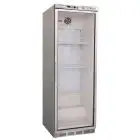 KÜHLSCHRANK AUS EDELSTAHL - STATISCHE KÜHLUNG - ECO - Mod. G-ER400GSS - 1 GLASTÜR - NUTZVOLUMEN: 350 LITER - TEMPERATUR: +2º/+8ºC - Abmessungen in cm. (B x T x H): 60 x 58,5 x 185,5 - EG-NORM