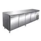 KÜHLTISCH AUS EDELSTAHL AISI 304 - UMLUFTKÜHLUNG - Mod. G-GN4100TN - GASTRONORM 1/1 (53 x 32,5 cm) - 4 TÜREN - Bruttokapazität: 553 Liter - TEMPERATUR: -2°/+8°C - Abmessungen in cm. (B x T x H): 223 x 70 x 86 - EG-Norm