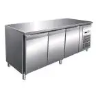 KÜHLTISCH AUS EDELSTAHL AISI 304 - KONDITOREIWAREN - UMLUFTKÜHLUNG - Mod. G-PA3100TN - 3 TÜREN - Bruttokapazität: 580 Liter - TEMPERATUR: +2°/+8°C - Abmessungen in cm. (B x T x H): 202 x 80 x 86 - EG-Norm
