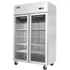KÜHLSCHRANK AUS ROSTFREIEM STAHL – Mod. MCF8605GR - BELÜFTET - KAPAZITÄT LT 1240 - N. 2 GLASTÜREN - TEMPERATUR 0°/+8°C - SCHWACH. cm L 131,4 x D 80,5 x h 206,5 – CE-Standard