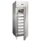 KÜHLSCHRANK AUS EDELSTAHL - BELÜFTET - Mod CZ 600 HMUL - N. 1 TÜR - SCHLOSS - KAPAZITÄT LT 537 - TEMPERATUR -5° /+5°C - Produktmaße (BxTxH) cm 68 x 81 x 200 - CE-Norm