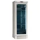 WEINKÜHLSCHRANK - Mod ENY 420 N WHITE - STATISCH - TEMPERATUR °C +4/+18 - N. 1 GLASTÜR - STRUKTUR AUS GEWEISSERTER ESCHENHOLZ - BRUTTOFÜLLMENGE Lt. 382 - NETTOFÜLLMENGE Lt. 342 - LEISTUNG W 230 - SPANNUNG 220/50Hz EINPHASIG - PRODUKTMAßE (BxTxH) cm 65,5 x