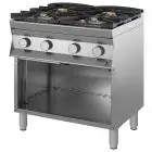Gasherd - Mod 9DGMH4B12 - 4 Flammen - offener Unterbau - Pilotflamme - Produktmaße in cm (B x T x H): 80 x 90 x 85/90