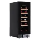 WEINKÜHLSCHRANK - Mod EY 20 I1VD NL - Belüftet - Temperatur +2°/+20°C - 1 Glastür - Struktur aus schwarz lackiertem Blech - Bruttokapazität 60 Liter - Leistung 65 Watt - Stromversorgung 220/50Hz einphasig - Produktmaße (BxTxH) cm 29,5 x 57,3 x 82