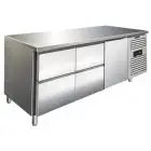 Tiefkühltisch - Edelstahl AISI 304 - Umluftkühlung - Mod CXF3140TN - GASTRONORM 1/1 (53 x 32,5 cm) - 1 GEKÜHLTE TÜR - 4 GEKÜHLTE SCHUBLADEN - KAPAZITÄT 358 Liter - TEMPERATUR -2°/+8°C - Produktmaße (BxTxH) cm 179,5 x 70 x 86
