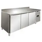 Tiefkühltisch mit Aufkantung - Edelstahl AISI 304 - Umluftkühlung - Mod CXF3200BT - Gastronorm 1/1 (53 x 32,5 cm) - 3 Türen - Nutzvolumen: 358 Liter - Temperaturberereich: -18°/-22°C - Produktmaße (B x T x H): 179,5 x 70 x 96