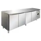 Tiefkühltisch - Edelstahl AISI 304 - Umluftkühlung - Mod CXF4100BT - Gastronorm 1/1 (53 x 32,5 cm) - 4 Türen - Nutzvolumen: 476 Liter - Temperaturberereich: -18°/-22°C - Produktmaße (B x T x H): 223 x 70 x 86