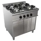 GASHERD MIT 4 FLAMMEN - Mod. G7NURG4D4M - offener Unterbau - Leistung: 18 kW - Produktmaße in cm (BxTxH): 80 x 70 x 85 - EG-Norm