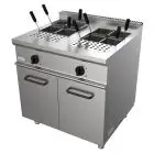 ELEKTRO-NUDELKOCHER - Mod. G7MUO2V80 - 2 Becken (28 + 28 Liter) - neutraler Unterschrank mit Flügeltüren - Leistung: 14 kW - Produktmaße in cm (BxTxH): 80 x 70 x 85 - EG-Norm