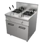 GAS-NUDELKOCHER - Mod. G7MUI2V80 - 2 Nudelbecken (28 + 28 Liter) - neutraler Unterschrank mit Flügeltüren - Leistung: 22 kW - Produktmaße in cm (BxTxH): 80 x 70 x 85 - EG-Norm