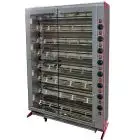 Vertikaler Elektro-Hähnchengrill - Mod. ELBA48/PE - Kapazität:.48 Hähnchen - 8 Spieße aus Edelstahl 12 x 12 mm, Länge: 96 cm - Heizelemente und Schalter- Energieregler - Anschlusswert:  400 V Dreiphasenwechselstrom- Leistung 20,5 Kw - Produktmaße (B x T x