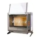 Vertikaler Elektro-Hähnchengrill - Mod. ELBA9/PE - Kapazität 9 Hähnchen - 3 Spieße aus Edelstahl 12 x 12 mm, Länge 54,3 cm - gepanzerter Widerstand - Anschlusswert 230 V Einphasenwechselstrom- Leistung 4,2 Kw - Produktmaße (B x T x H): 70 x 39,1 x 64 - CE