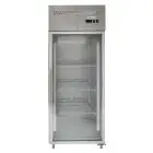 KÜHLSCHRANK AUS EDELSTAHL AISI 201 - UMLUFTKÜHLUNG - Mod. G-GN650BTG-FC - GASTRONORM 2/1 (65 x 53 cm) - 1 GLASTÜR - NUTZVOLUMEN: 700 LITER - TEMPERATUR: -18°/-22º C - Abmessungen in cm. (B x T x H): 74 x 83 x 201 - EG-NORM