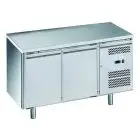 KÜHLTISCH AUS EDELSTAHL AISI 201 - FÜR SNACKS - UMLUFTKÜHLUNG - Mod. G-SNACK2100TN-FC - 2 TÜREN - Bruttokapazität: 159 Liter - TEMPERATUR: -2°/+8°C - Abmessungen in cm. (B x T x H): 136 x 60 x 85 - EG-Norm