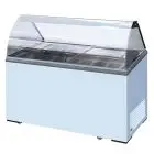EISVITRINE - Mod KEG 7 - TEMPERATUR -13°/-23° C - KAPAZITÄT Lt 381 - PRODUKTMAßE (BxTxH) cm 130,5 x 63,5 x 124 - GEWICHT Kg 105 - CE-NORM