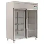 Tiefkühlschrank aus Edelstahl AISI 201 - Mod M-GN650BTG-FC - Gastronorm 2/1 (65 x 53 cm) - Belüftet - 1 Glastür - Fassungsvermögen 650 Liter - Temperatur -18°/-22°C - Produktmaße (BxTxH) cm 74 x 83 x 201