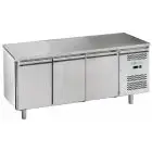 Kühltisch aus edelstahl AISI 201 - Mod M-GN3100TN-FC - Gastronorm 1/1 (cm 53 x 32,5) - Belüftet - 3 Türen - Bruttokapazität Lt 417 - Temperatur +2°/+8°C - Produktmaße (BxTxH) cm 179,5 x 70 x 85
