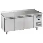 Kühltisch mit aufkantung aus edelstahl AISI 201 - Mod M-GN3200BT-FC - Gastronorm 1/1 (53 x 32,5 cm) - Belüftet - 3 Türen - Bruttokapazität Lt 417 - Temperatur -18°/- 22°C - Produktmaße (BxTxH) cm 179,5 x 70 x 95