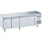 Kühltisch aus edelstahl AISI 201 - Mod M-GN4100BT-FC - Gastronorm 1/1 (cm 53 x 32,5) - Belüftet - 4 Türen - Bruttokapazität Lt 553 - Temperatur -18°/-22°C - Produktmaße (BxTxH) cm 223 x 70 x 85