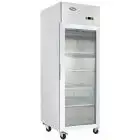 KÜHLSCHRANK AUS ROSTFREIEM STAHL – Mod. MCF8601-GR – BELÜFTET – KAPAZITÄT LT 670 – N. 1 GLASTÜR – TEMPERATUR -17°/-20°C – SCHWACH. cm L 73 x P 80,5 x h 206,5 – CE-Standard