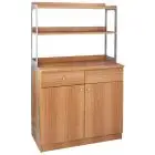 SERVIERSCHRANK - Eiche furniert, gebleicht - MOD. ML3212SS - 2 TÜREN - 2 Schubladen + offene Regale - Abmessungen in cm (B x T x H): 90 x 48 x 155