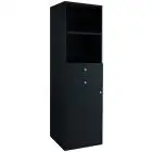 Serviceschrank - Mod ML5050 - Struktur und Paneele aus laminiertem Holz - 1 Tür - 2 Schubladen - Produktmaße (BxTxH) cm 45 x 49 x 144