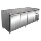 KÜHLTISCH AUS EDELSTAHL AISI 304 - KONDITOREI - BELÜFTET - Mod. G-PA2000TNGR7 - GRANITPLATTE - 3 TÜREN - BRUTTO-KAPAZITÄT 613 LITER - TEMPERATUR -2°/+8°C - PRODUKTMAßE (BxTxH) cm 200,5 x 80 x 87 - CE-Norm
