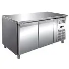 Kühltisch - Edelstahl AISI 304 - für Konditoreien - Umluftkühlung - Mod. RVZ2100TN - 2 Türen - Nutzvolumen: 428 Liter - Temperaturberereich: -2°/+8°C - Produktmaße (B x T x H): 151 x 80 x 86 - CE-Kennzeichnung