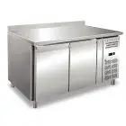 Kühltisch mit Aufkantung - Edelstahl AISI 304 - für Konditoreien - Umluftkühlung - Mod. RVZ2200TN - 2 Türen - Nutzvolumen: 428 Liter - Temperaturberereich: -2°/+8°C - Produktmaße (B x T x H): 151 x 80 x 96 - CE-Kennzeichnung