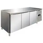 Kühltisch - Edelstahl AISI 304 - für Konditoreien - Umluftkühlung - Mod PXF3100TN - 3 Türen - Nutzvolumen: 635 Liter - Temperaturberereich: +2°/+8°C - Produktmaße (B x T x H): 202 x 80 x 86
