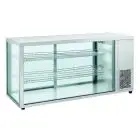 Tischkühlvitrine snack – Mod RC 980 – Temperatur 0 °C/+12 °C – 2 Regale – hintere Schiebetüren – Maße cm B 144 x T 52,4 x H 73,5