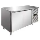 Tiefkühltisch - Edelstahl AISI 304 - Umluftkühlung - Mod SNACK 2100 TNF - 2 Türen - Nutzvolumen: 260,3 Liter - Temperaturberereich: -2°/+8°C - Produktmaße (B x T x H): 136 x 60 x 86