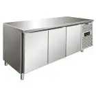 Tiefkühltisch - Edelstahl AISI 304 - Umluftkühlung - Mod SNACK 3100 TNF - 3 Türen - Nutzvolumen: 386 Liter - Temperaturberereich: -2°/+8°C - Produktmaße (B x T x H): 179,5 x 60 x 86