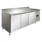 Tiefkühltisch mit Aufkantung - Edelstahl AISI 304 - Umluftkühlung - Mod SNACK 3200 BTF - 3 Türen - Nutzvolumen: 386 Liter - Temperaturberereich: -18°/-22°C - Produktmaße (B x T x H): 179,5 x 60 x 96