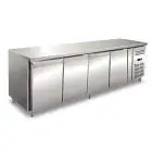 Tiefkühltisch - Edelstahl AISI 304 - BELÜFTET - Mod UOCEM4100BT - 4 TÜREN - KAPAZITÄT 511 Liter - TEMPERATUR -10°/-20°C - Produktmaße (BxTxH) cm 223 x 60 x 86 - CE-Norm