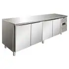 Tiefkühltisch - Edelstahl AISI 304 - Umluftkühlung - Mod SNACK 4100 TNF - 4 Türen - Nutzvolumen: 511 Liter - Temperaturberereich: -2°/+8°C - Produktmaße (B x T x H): 223 x 60 x 86