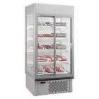 WANDKÜHLREGAL FÜR WURSTWAREN UND MILCHPRODUKTE - MODELL SUPER SUNNY 14 GLASS - KAPAZITÄT 940 LITER - TEMPERATUR 0°/+10°C - BELÜFTET - ABMESSUNGEN 133,5 cm B x 73,7 cm T x 198,7 cm H - CE-Norm