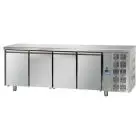 KÜHLTISCH AUS EDELSTAHL AISI 304- FÜR KONDITOREIEN - BACKFORMEN 60x40 cm - UMLUFTKÜHLUNG - Mod. UQ04M - 4 TÜREN - TEMPERATUR 0°/+10°C - Abmessungen in cm (B x T x H): 270 x 80 x 85/92 -CE-Kennzeichnung