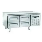 Kühltisch aus edelstahl - Mod UGN 2140 - Umluftkühlung - 4 Schubladen - Kapazität 181 L - Temperatur -2°/+8°C - Abmessungen B 136,7 x T 70 x H 65 cm