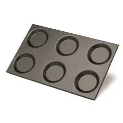 ALUMINIUMBLECH FÜR OMELETTES GASTRONORM 1/1 - 530x325 mm - OBEN ø 12 cm - UNTEN ø 9 cm