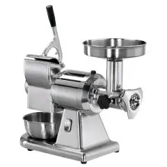 Fleischwolf und Käsereibe - Kombi 12/T - Mahlgruppe aus Aluminium - Einphasig - Stundenleistung Fleischwolf 100-160 kg/h - Stundenleistung Käsereibe 40 kg/h - EC - Kennzeichnung