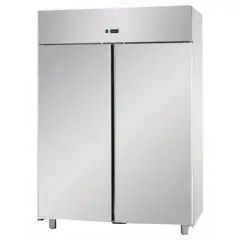 KÜHLSCHRANK AUS EDELSTAHL - UMLUFTKÜHLUNG - Mod. BG14ETN - GASTRONORM 2/1 - NUTZVOLUMEN 1400 Liter -  2 TÜREN - TEMPERATUR 0°/+10°C - Abmessungen in cm (B x T x H): 142 x 80 x 203/210 -CE-Kennzeichnung